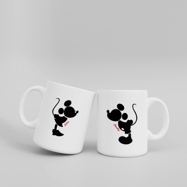 Lot de Mugs personnalisés Mickey Minnie love